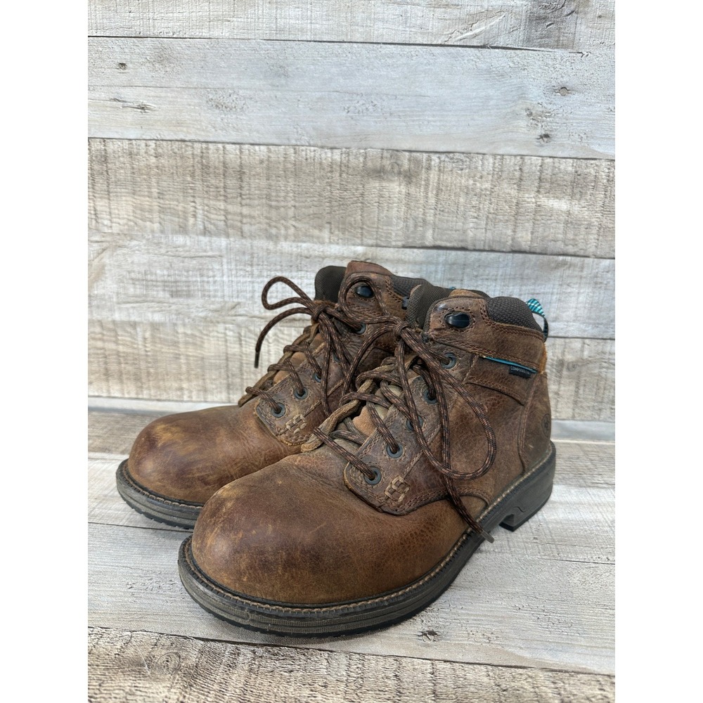 Ariat Womens Work Comp Toe Waterproof Static Dissipating Leather Boots Size‎ 8B